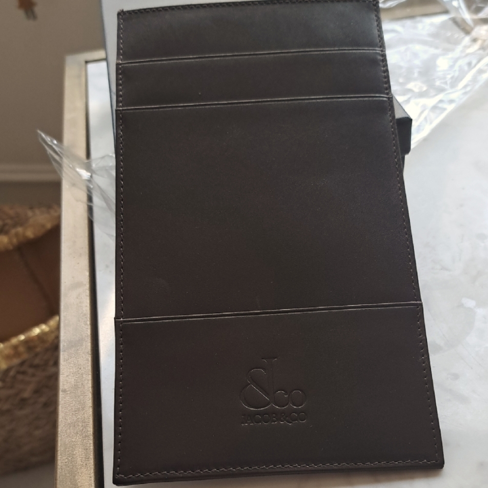Chocolate Leather Travel Wallet By Jacob&Co